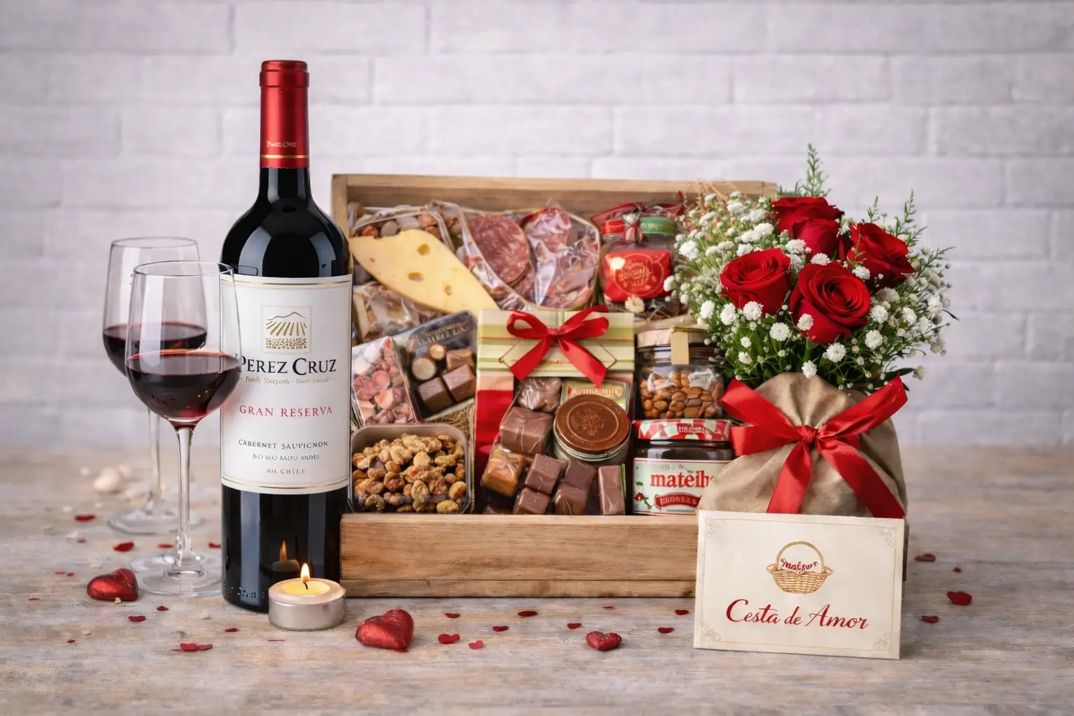 Kit Vinho & Amor com Taças